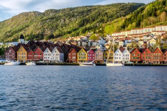 Le Quai de Bryggen, ville de Bergen en Norvège
